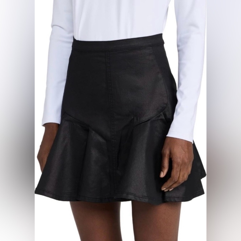 7 For All Mankind Black Flared Skirt